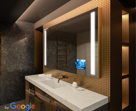 Smart Google Illumination LED Miroir Sur Mesure Eclairage Salle De Bain L02 #1