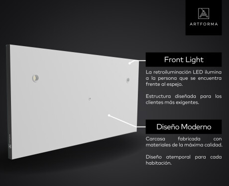 Smart Miroir Mural Rectangulaire Avec Lumiere LED L15 #11