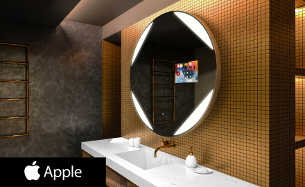 SMART Miroir salle de bain rond L114 Apple