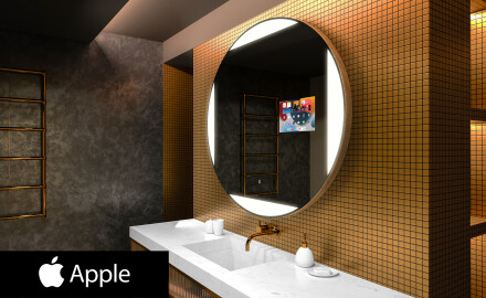SMART Miroir salle de bain rond L116 Apple