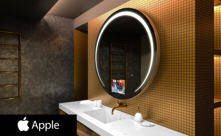 SMART Miroir salle de bain rond L153 Apple