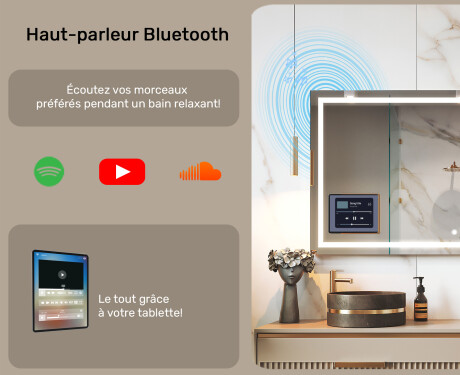 Miroir LED moderne arrondi avec cadre iPad Displine L146 #4