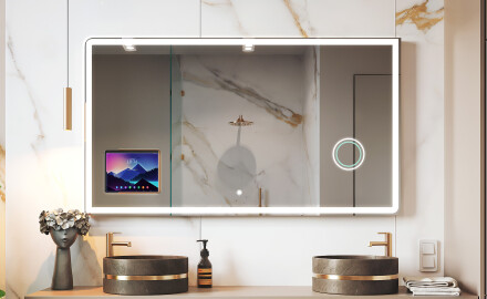 Miroir LED moderne arrondi avec cadre iPad Displine L146