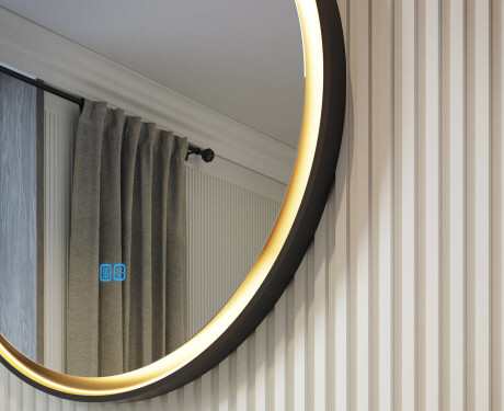 Miroir rond avec cadre en métal et éclairage LED #2