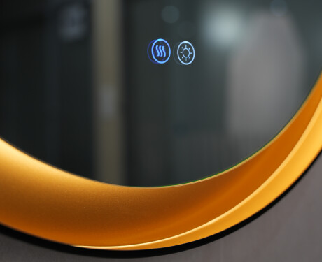 Miroir rond avec cadre en métal et éclairage LED #5
