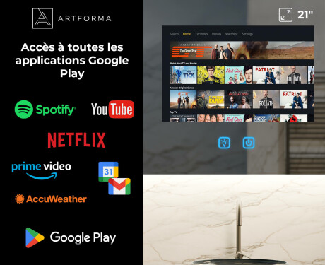 Miroir de Salle de Bain LED Intelligent et Arrondi SmartScreen 21,5” #3