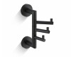 CLASSIC - Crochet porte-serviettes / triple, pivotant / noir mat