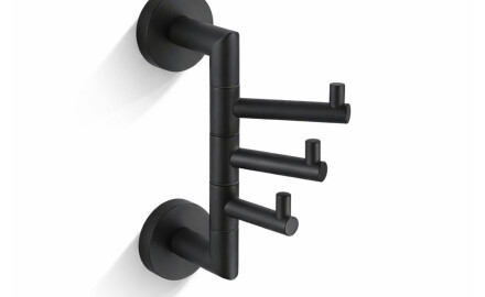 CLASSIC - Crochet porte-serviettes / triple, pivotant / noir mat