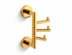 CLASSIC - Crochet porte-serviettes / triple, pivotant / doré brillant