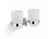 CLASSIC - Support pour deux tasses / chrome, verre mat