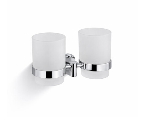 CLASSIC - Support pour deux tasses / chrome, verre mat