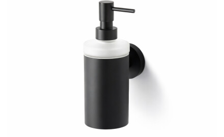 CLASSIC - Distributeur de savon liquide / boîtier métallique, verre dépoli / noir mat