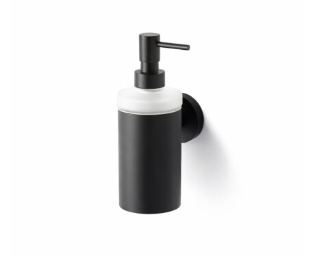 CLASSIC - Distributeur de savon liquide / boîtier métallique, verre dépoli / noir mat