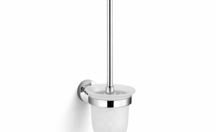 CLASSIC - Brosse de WC suspendue / verre dépoli / chrome