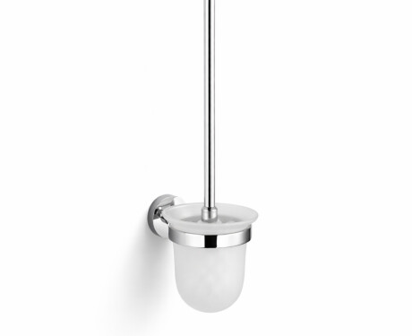 CLASSIC - Brosse de WC suspendue / verre dépoli / chrome