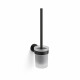 CLASSIC - Brosse de WC suspendue / réservoir en verre dépoli / noir mat #1