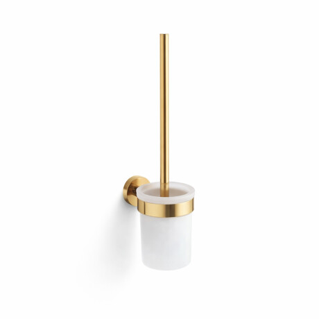 CLASSIC - Brosse de WC suspendue / réservoir en verre dépoli / doré brillant #1