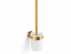 CLASSIC - Brosse de WC suspendue / récipient en verre dépoli / doré brossé