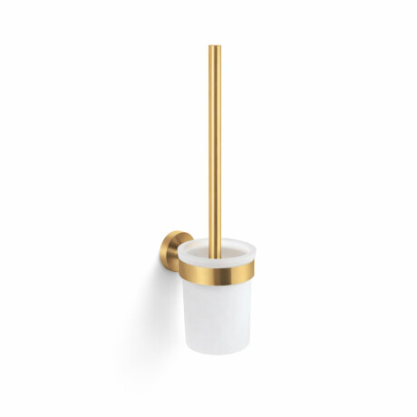 CLASSIC - Brosse de WC suspendue / récipient en verre dépoli / doré brossé #1