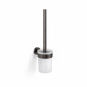 CLASSIC - Brosse de WC suspendue / récipient en verre dépoli / graphite brossé #1