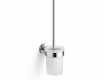 CLASSIC - Brosse de WC suspendue / réservoir en verre dépoli / chrome