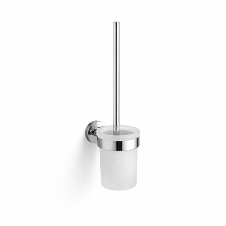 CLASSIC - Brosse de WC suspendue / réservoir en verre dépoli / chrome #1