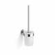 CLASSIC - Brosse de WC suspendue / réservoir en verre dépoli / chrome #1