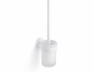 CLASSIC - Brosse de WC suspendue / réservoir en verre dépoli / blanc mat