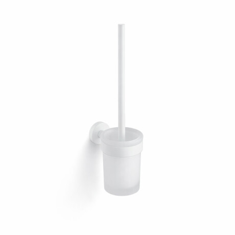 CLASSIC - Brosse de WC suspendue / réservoir en verre dépoli / blanc mat #1