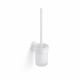CLASSIC - Brosse de WC suspendue / réservoir en verre dépoli / blanc mat #1