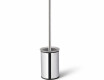 CLASSIC - Brosse de WC basse sur pied / récipient en métal, insert en verre / chrome