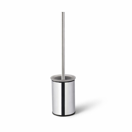 CLASSIC - Brosse de WC basse sur pied / récipient en métal, insert en verre / chrome #1