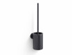 CLASSIC - Brosse de WC basse à suspendre / réservoir en métal, cartouche en plastique / noir mat