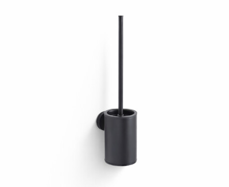 CLASSIC - Brosse de WC basse à suspendre / réservoir en métal, cartouche en plastique / noir mat