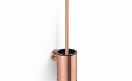 CLASSIC - Brosse de WC basse à suspendre / réservoir en métal, cartouche en plastique / rose doré brossé