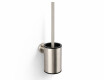 CLASSIC - Brosse de WC basse à suspendre / récipient en métal, cartouche en plastique / acier brossé