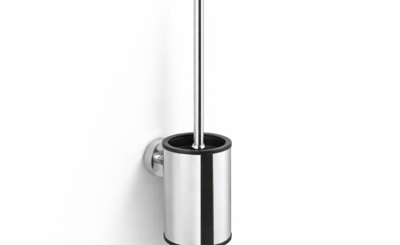CLASSIC - Brosse de WC basse à suspendre / réservoir en métal, cartouche en plastique / chrome