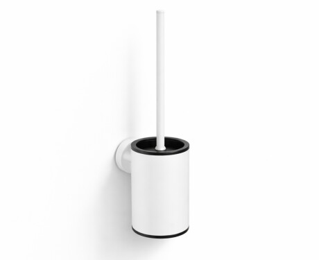 CLASSIC - Brosse de WC basse à suspendre / réservoir en métal, cartouche en plastique / blanc mat