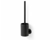 CLASSIC - Brosse de WC basse à suspendre / réservoir en métal, tête en silicone / noir mat