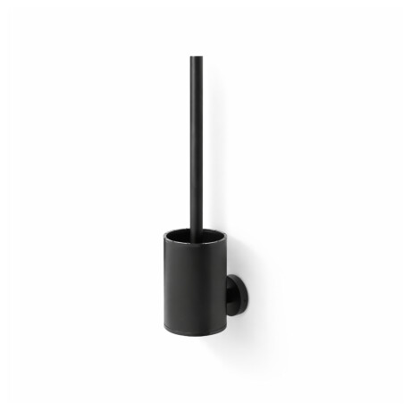 CLASSIC - Brosse de WC basse à suspendre / réservoir en métal, tête en silicone / noir mat #1