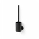 CLASSIC - Brosse de WC basse à suspendre / réservoir en métal, tête en silicone / noir mat #1