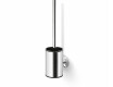 CLASSIC - Brosse de WC basse à suspendre / réservoir en métal, tête en silicone / chrome
