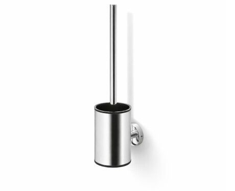 CLASSIC - Brosse de WC basse à suspendre / réservoir en métal, tête en silicone / chrome
