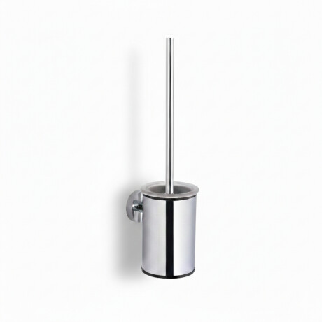 CLASSIC - Brosse de WC basse à suspendre / récipient en métal, insert en verre / chrome #1
