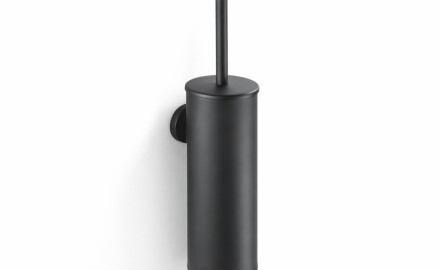 CLASSIC - Brosse de WC haute à suspendre / réservoir en métal, cartouche en plastique / noir mat