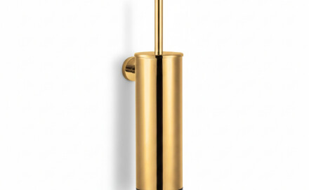 CLASSIC - Brosse de WC haute à suspendre / support métallique, tête en plastique / finition dorée brillante