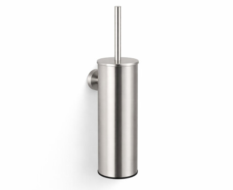 CLASSIC - Brosse de WC haute à suspendre / récipient en métal, cartouche en plastique / acier brossé