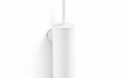 CLASSIC - Brosse de WC haute à suspendre / réservoir en métal, cartouche en plastique / blanc mat