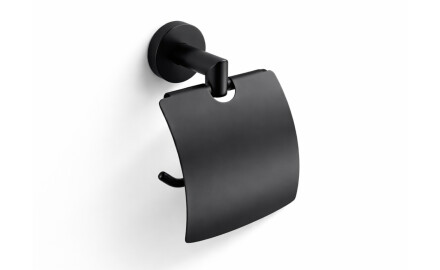 CLASSIC - Porte-papier toilette / avec cache / noir mat