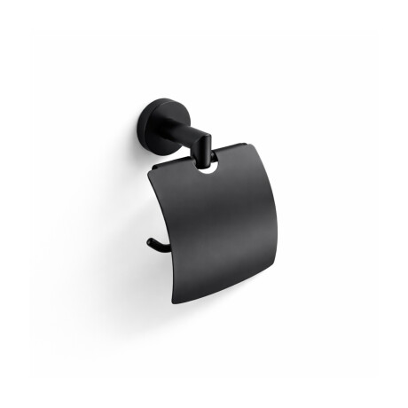 CLASSIC - Porte-papier toilette / avec cache / noir mat #1